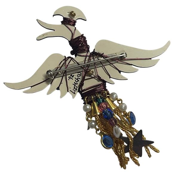 LIZTECH Firebird Artisan Brooch Pin 1992 - Picture 2 of 3